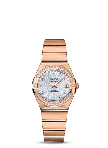 Omega Constellation Co-Axial 27 Brushed Red Gold / Diamond / MOP Supernova